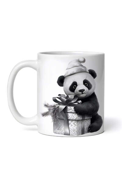 OEM Cană albă personalizată, Ursuleț Panda cu cadou și căciulă cu motto-ul, I...