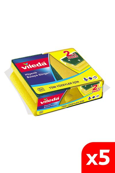 Vileda Green Classic Flat Sponge - 5 Pack of 2