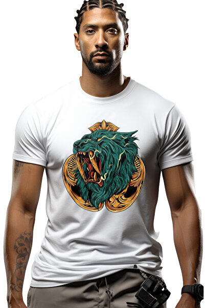StoryGift Romania Tricou Barbati Cu Emblema, Mar, Flacari, Sabercat, Cu Impri...