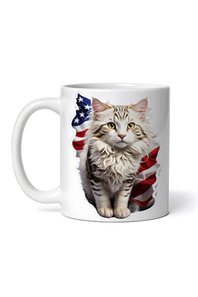 OEM Cană albă personalizată, pisică americană cu bucle, INOVATIX®. 330ml