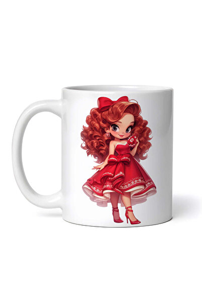 OEM Εξατομικευμένη λευκή κούπα, Valentine Girl Girl με ψηλοτάκουνα, INOVATIX®...