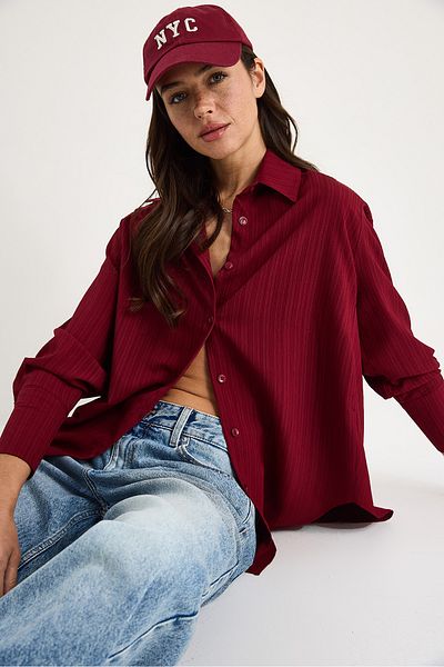 Bianco Lucci Women's Off-Shoulder Oversize Basic Wrap Shirt 60392 60271069