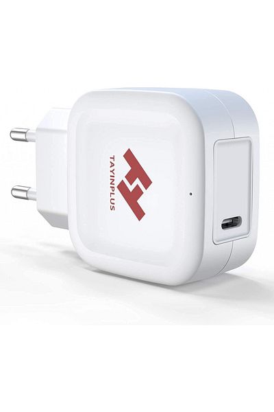 Tayinplus USB C charger, 20W, USB, ABS, white, 8.5 x 4.5 cm
