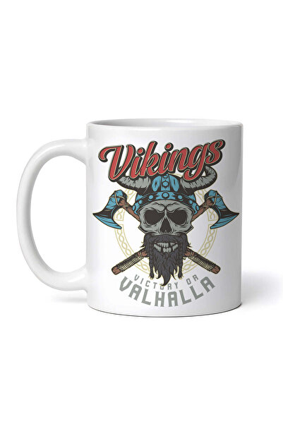 OEM Cană albă personalizată, victoria vikingilor sau Valhalla, INOVATIX®. 330 ml