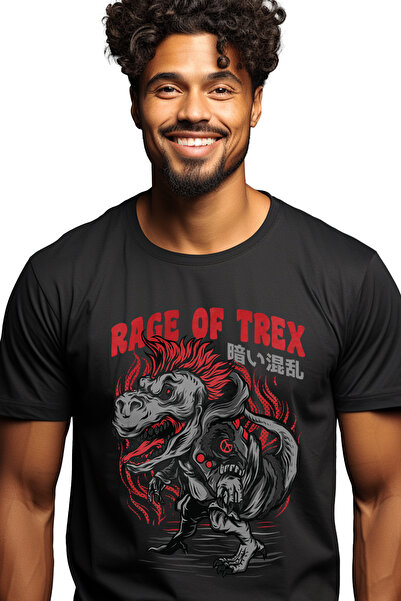 StoryGift Romania Tricou Barbati Cu Dinozaut T-rex Cu Creasta Rosie Si Geaca ...