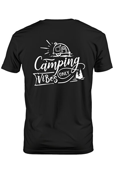 StoryGift Romania Tricou Barbati Cu O Rulota Si Mesajul "camping Vibes Only" ...