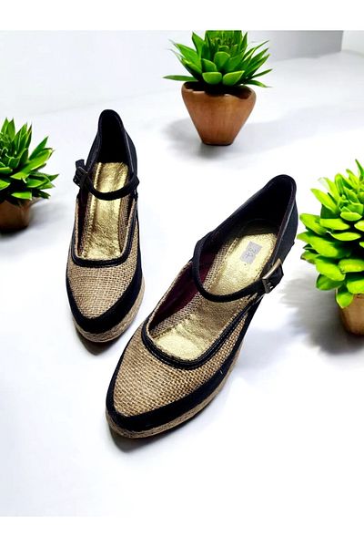 GokceKundura06 Stylish, Comfortable Summer Shoes with Straw Linen Buckle