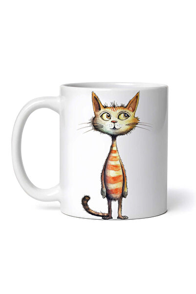 OEM Εξατομικευμένη λευκή κούπα, Almudena Cat, INOVATIX®. 330ml