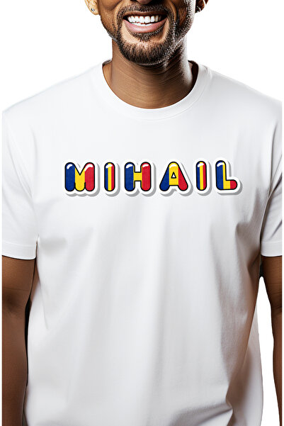 StoryGift Romania Tricou Barbati Cu Numele Mihail, Romania, Suporter, Steagul...