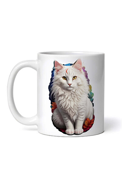 OEM Cană albă personalizată, Pisică Angora Turcească, INOVATIX®. 330ml