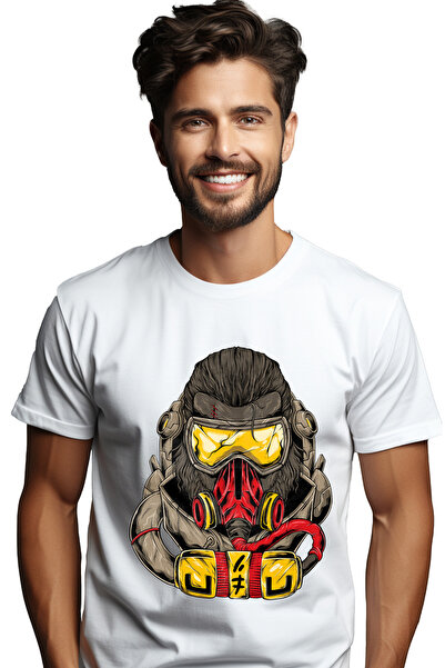 StoryGift Romania Tricou Barbati Cu Gorila, Masca, Gaz, Ochelari, Sf, Cu Impr...