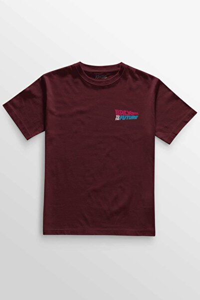 Kretas Unisex bordo T-shirt Povratak u budućnost minimalna prednja Štampano m...