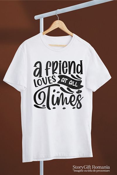 StoryGift Romania Tricou Barbati Cu Inimioare Pentru Un Prieten Care Te Ajuta De Fiecare Data Cand Ai Nevoie Stg