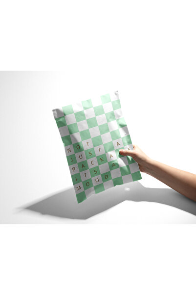 House Of Pack Kargo Poşeti Renkli -17x25 Cm-Turkuaz Kareli-100 Adet-Not Just ...