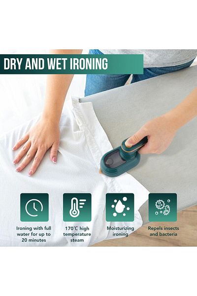 MACON Portable Handheld Steam Iron 1200W for Travel & Garments, Wet/Dry, Double Steam, 100ML Tank