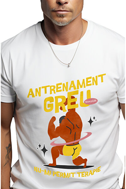 StoryGift Romania Tricou Barbati Antrenament Greu Nu Mi Permit Terapie Barbat...