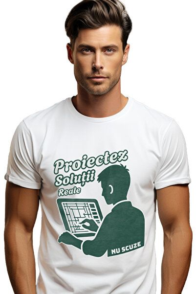 StoryGift Romania Tricou Barbati Arhitect Cu Tableta Text Proiectez Solutii, ...