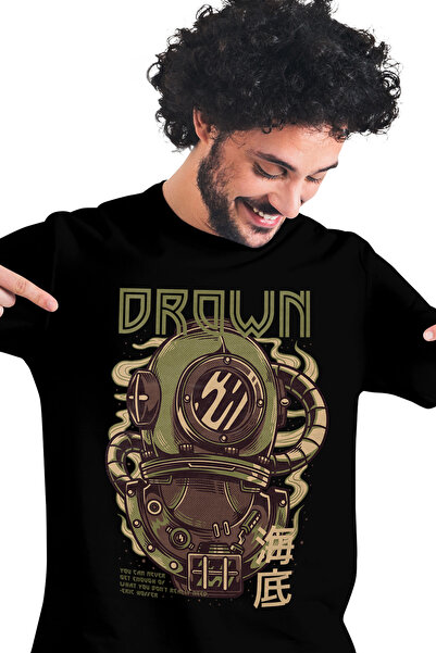 StoryGift Romania Men's T-shirt With Portrait Silhouette Man In A Diving Suit...