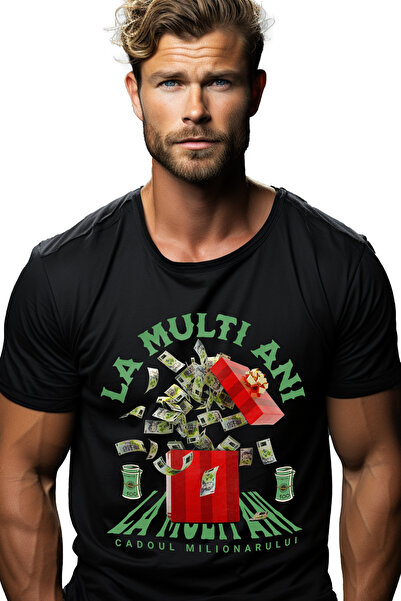 StoryGift Romania Men's Happy Birthday T-Shirt - Millionaire's Gift With Fron...