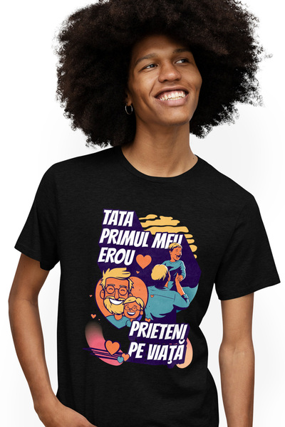 StoryGift Romania Tricou Barbati Tata Primul Meu Erou Familie Copii Parinti C...