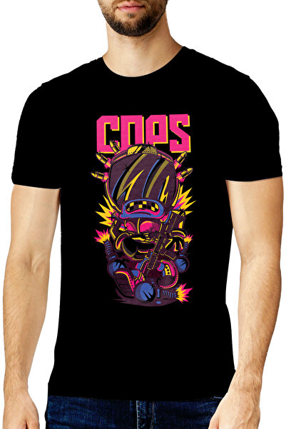 StoryGift Romania Tricou bărbătesc cu portretul unui robot strălucitor colora...