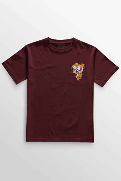 Kretas Unisex bordo T-shirt lubanja metalna lubanja rok minimalna prednja Šta...