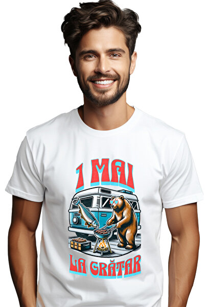 StoryGift Romania Tricou Barbati 1 Mai Urs La Gratar Zi Relaxare Cu Caravana ...