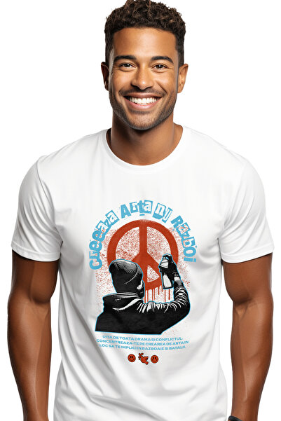 StoryGift Romania Tricou Barbati Creeaza Arta Nu Razboi - Streetwear, Graffit...