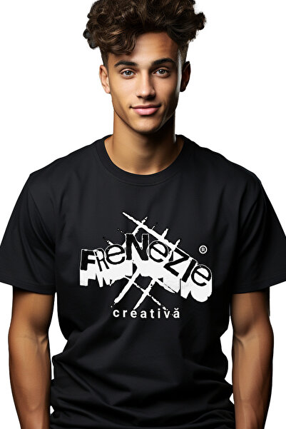 StoryGift Romania Tricou Barbati Arta Abstracta Text Frenezie Creativă Cu Imp...