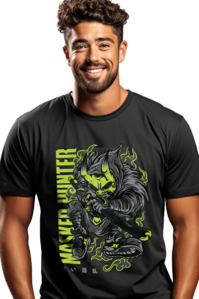 StoryGift Romania Tricou Barbati Cu Ninja Masca Stil Chinezesc, Text Verde Ne...