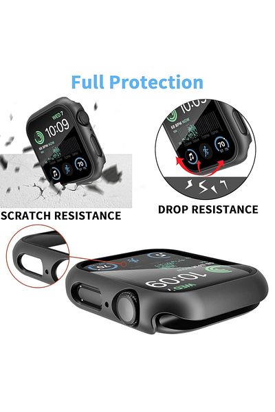 SKYDDAR INNOVATION 360° Ultra-Thin Protective Case for Apple Watch 4 / 5 / 6 / SE (40mm), Full Screen - Black