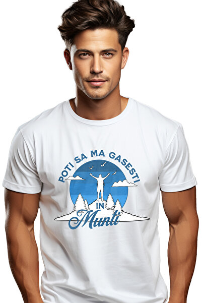 StoryGift Romania Tricou Barbati Poti Sa Ma Gasesti In Munti, Aventura Campin...