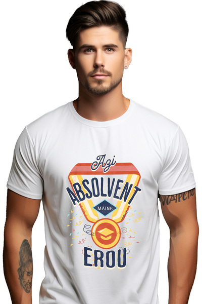 StoryGift Romania Tricou Barbati Azi Absolvent, Maine Erou, Facultate, Un Nou...