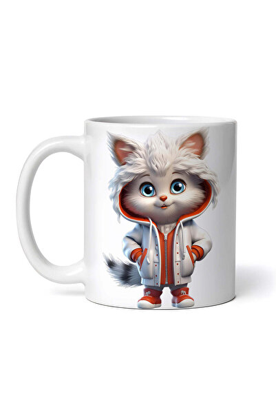 OEM Cană albă personalizată, Pisica Lola, INOVATIX®. 330ml