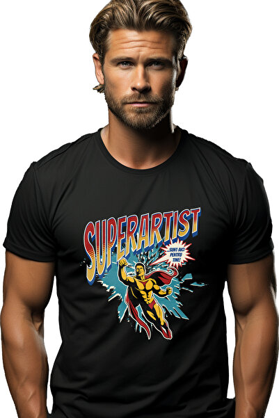 StoryGift Romania Tricou Barbati Super Artist Super Erou, Sunt Aici Pentru Ti...