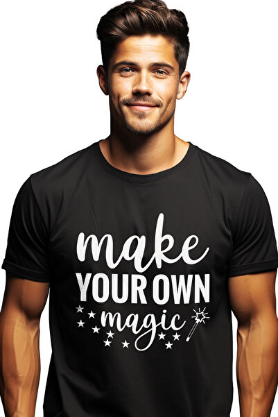 StoryGift Romania Tricou Barbati Cu O Bagheta Si Stelute Cu Mesajul "make You...
