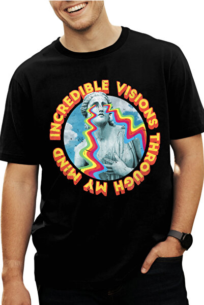StoryGift Romania Tricou Barbati Cu Mesajul Incredible Vision Through My Mind, Text In Engleza, Statuia Libe Stg