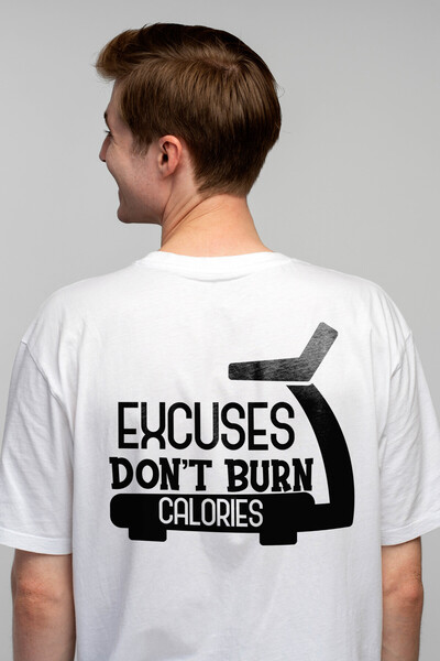 StoryGift Romania Tricou Barbati Cu Textul "scuzele Nu Ard Caloriile" - Banda...