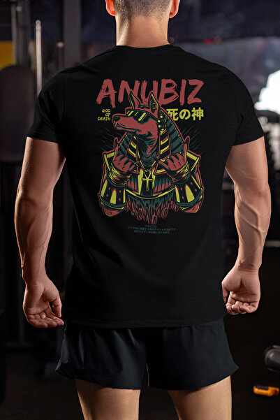 StoryGift Romania Men's T-shirt With Dog With Sunglasses I Pharaoh Style Costume, Text In English Anubis Stg