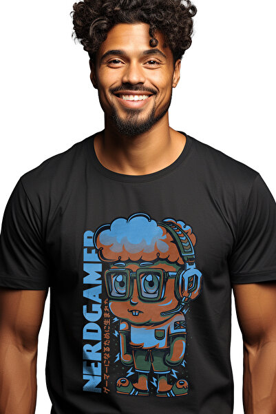 StoryGift Romania Tricou Barbati Cu Figurina Baiat Par Gret Gamer, Ochelarii ...