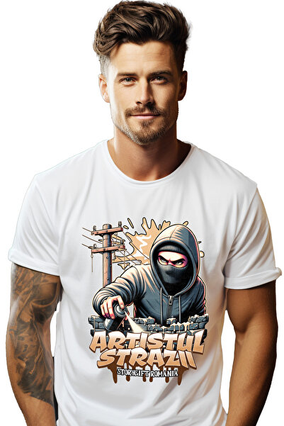 StoryGift Romania Tricou Barbati Artistul Strazii - Graffiti, Spray Cu Imprim...