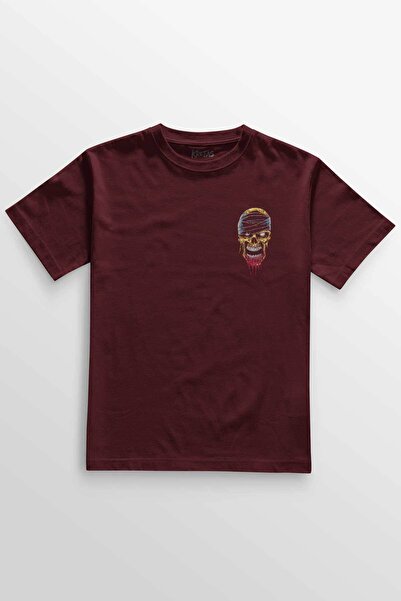 Kretas Burgundy majica Zombie Halloween Lubanja Tama Vampir Štampano Unisex T...