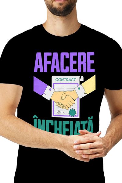 StoryGift Romania Men's T-Shirt Done Deal, Work Hard Ceo Seo With Front Print, 100% Bum Stg