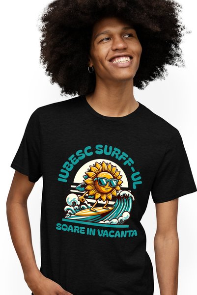 StoryGift Romania Ανδρικό T-shirt Ήλιος σε σανίδα του σερφ, Καλοκαιρινό, για ...