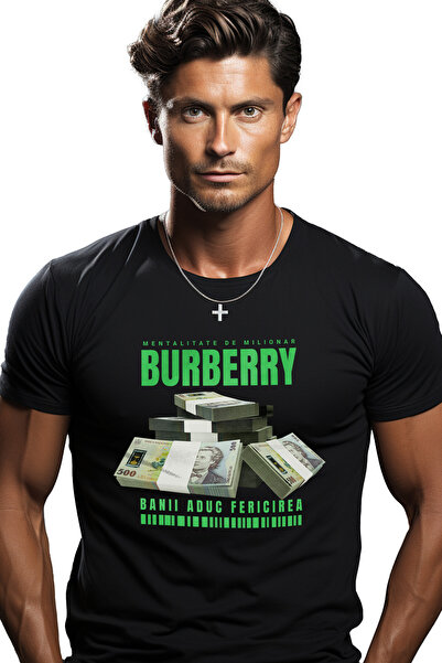 StoryGift Romania Tricou Barbati Burberry - Banii Aduc Fericirea Cu Imprimeu ...
