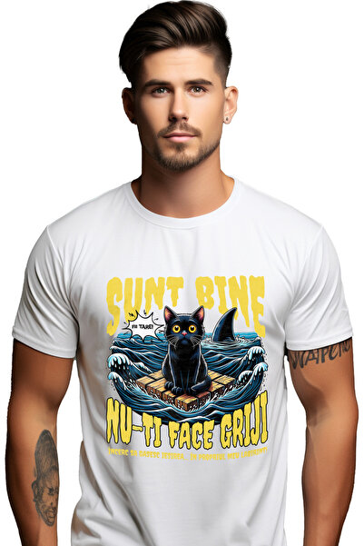 StoryGift Romania Tricou Barbati Sunt Bine Nu-ti Face Griji, Blocaj Emotional...