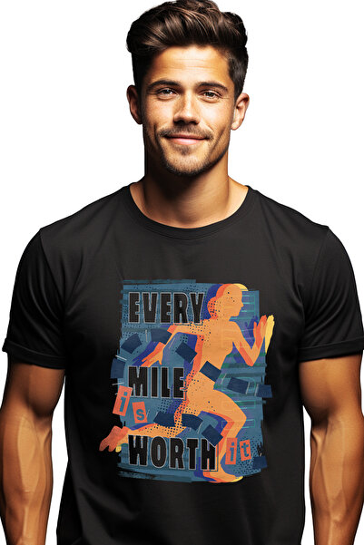 StoryGift Romania Tricou Barbati Cu Mesaj In Engleza Every Mile is Worth It, ...