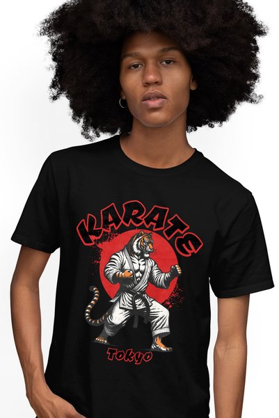 StoryGift Romania Tricou Barbati Tigru Karate. Tokyo Arte Martiale Sport Cu I...