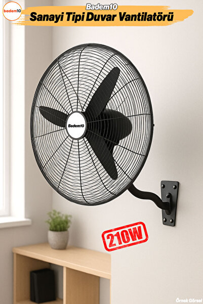 Badem10 Sanayi Tipi 75 Cm 210 W Duvar Vantilatörü Endüstriyel Geniş Sessiz Du...
