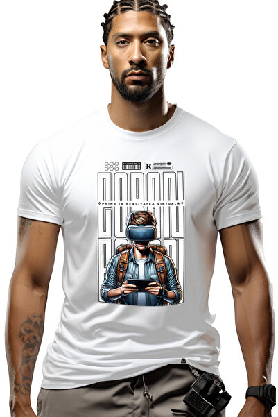 StoryGift Romania Tricou Barbati Baiat Cu Ochelarii Vr Prins Realitatea Virtu...